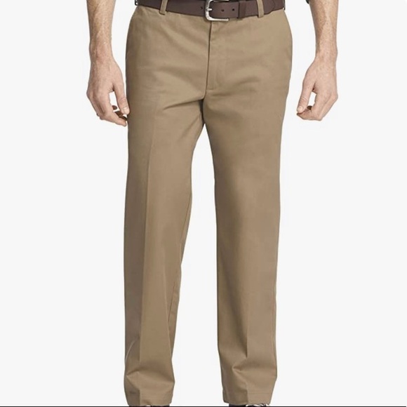 Izod American Chino No Wrinkle Flat Front Khakis Pants Size 36x34 - Picture 1 of 7